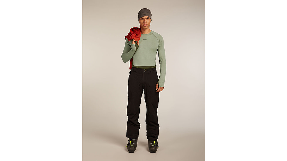 Icebreaker Merino 260 ZoneKnit Long Sleeve Crew Thermal Top - Mens, Loden/Lichen/CB, Large, IB0A57CI0JFL