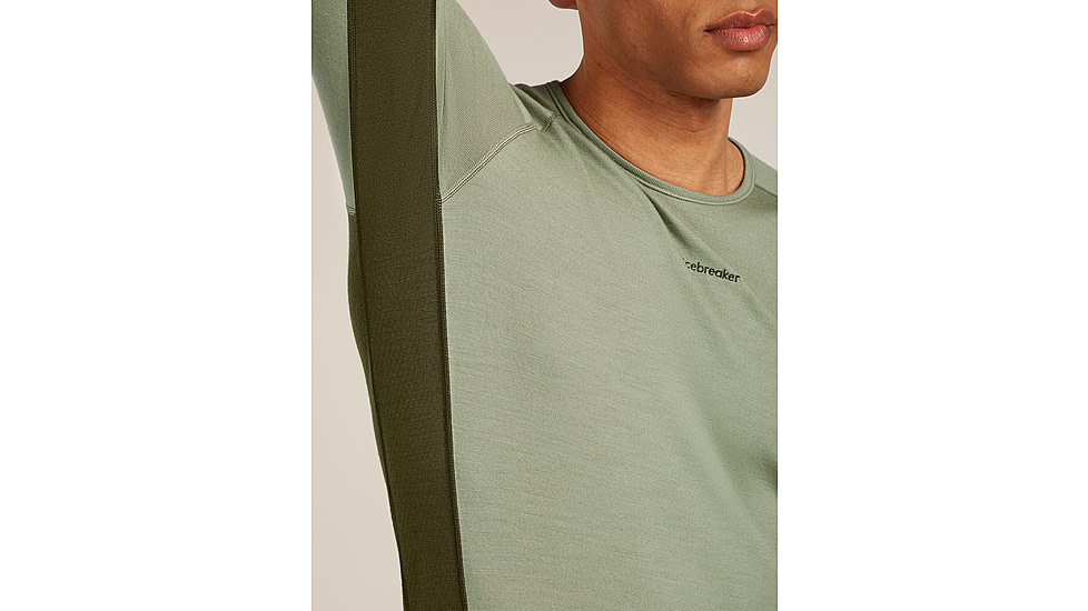 Icebreaker Merino 260 ZoneKnit Long Sleeve Crew Thermal Top - Mens, Loden/Lichen/CB, Large, IB0A57CI0JFL