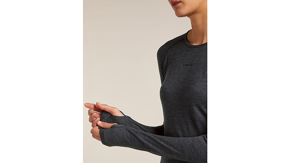 Icebreaker Merino 260 ZoneKnit Long Sleeve Crew Thermal Top - Womens, Jet HTHR, Medium, IB0A57CL011M
