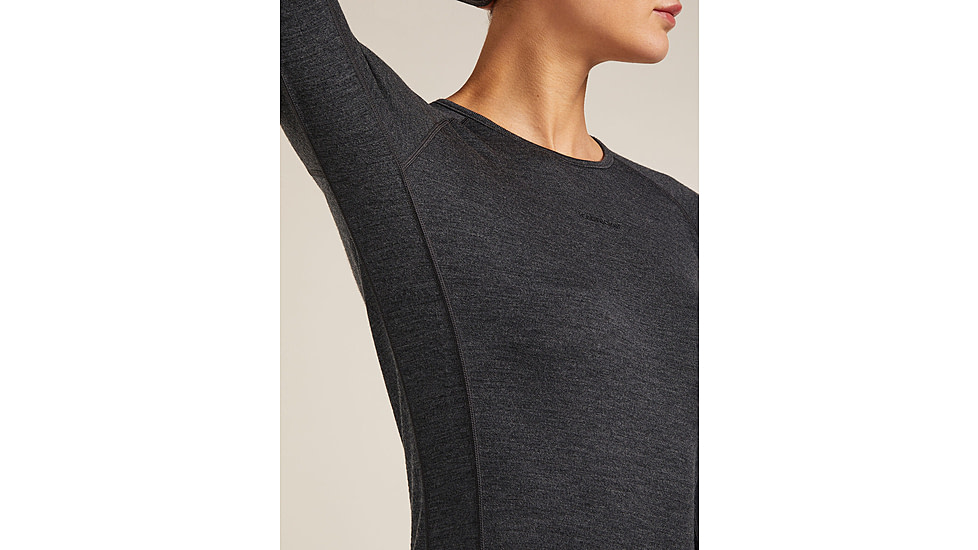 Icebreaker Merino 260 ZoneKnit Long Sleeve Crew Thermal Top - Womens, Jet HTHR, Medium, IB0A57CL011M