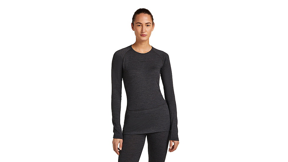 Icebreaker Merino 260 ZoneKnit Long Sleeve Crew Thermal Top - Womens, Jet HTHR, Medium, IB0A57CL011M