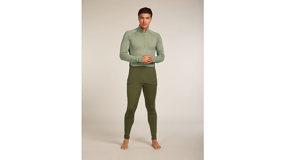 Icebreaker Merino 260 ZoneKnit Long Sleeve Half Zip Thermal Top - Mens, Loden/Lichen/CB, Extra Large, IB0A57CJ0JFXL