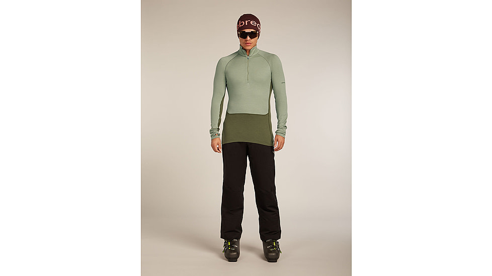 Icebreaker Merino 260 ZoneKnit Long Sleeve Half Zip Thermal Top - Mens, Loden/Lichen/CB, Extra Large, IB0A57CJ0JFXL