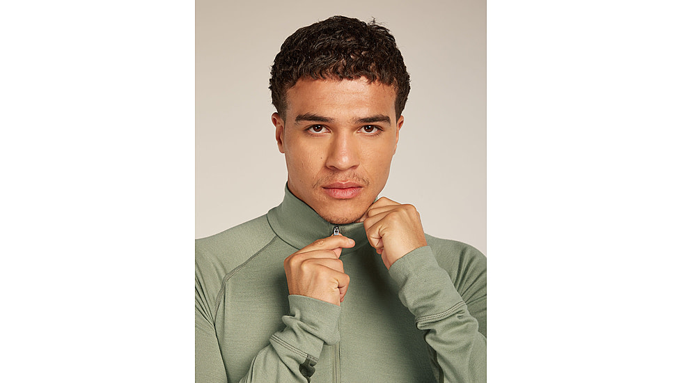 Icebreaker Merino 260 ZoneKnit Long Sleeve Half Zip Thermal Top - Mens, Loden/Lichen/CB, Extra Large, IB0A57CJ0JFXL