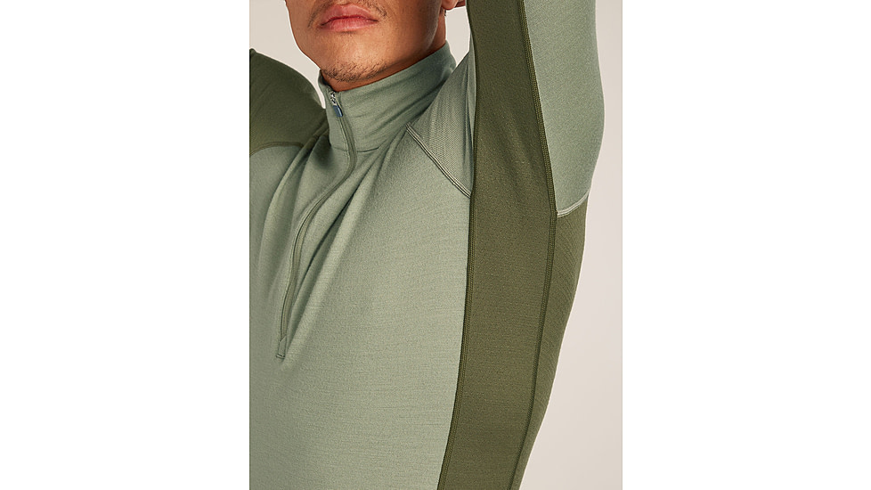Icebreaker Merino 260 ZoneKnit Long Sleeve Half Zip Thermal Top - Mens, Loden/Lichen/CB, Extra Large, IB0A57CJ0JFXL