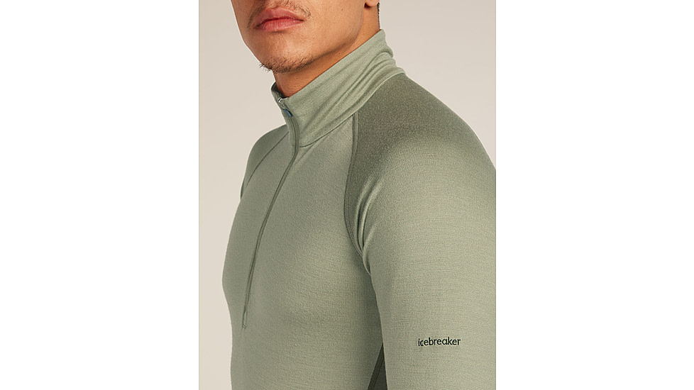 Icebreaker Merino 260 ZoneKnit Long Sleeve Half Zip Thermal Top - Mens, Loden/Lichen/CB, Extra Large, IB0A57CJ0JFXL
