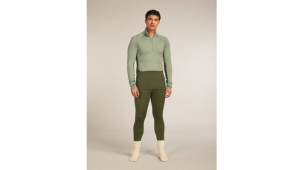 Icebreaker Merino 260 ZoneKnit Long Sleeve Half Zip Thermal Top - Mens, Loden/Lichen/CB, Extra Large, IB0A57CJ0JFXL