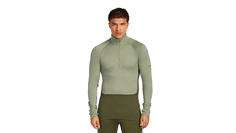 Icebreaker Merino 260 ZoneKnit Long Sleeve Half Zip Thermal Top - Mens, Loden/Lichen/CB, Extra Large, IB0A57CJ0JFXL
