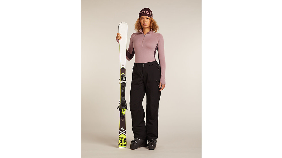 Icebreaker Merino 260 ZoneKnit Long Sleeve Half Zip Thermal Top - Womens, Java/Summit/CB, Small, IB0A57CM0JQS