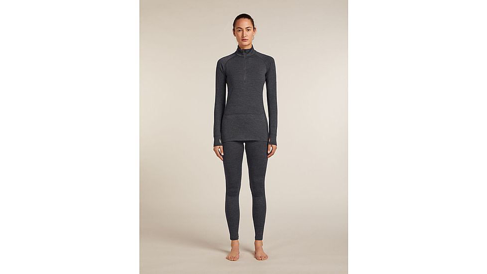 Icebreaker Merino 260 ZoneKnit Long Sleeve Half Zip Thermal Top - Womens, Jet HTHR, Large, IB0A57CM011L