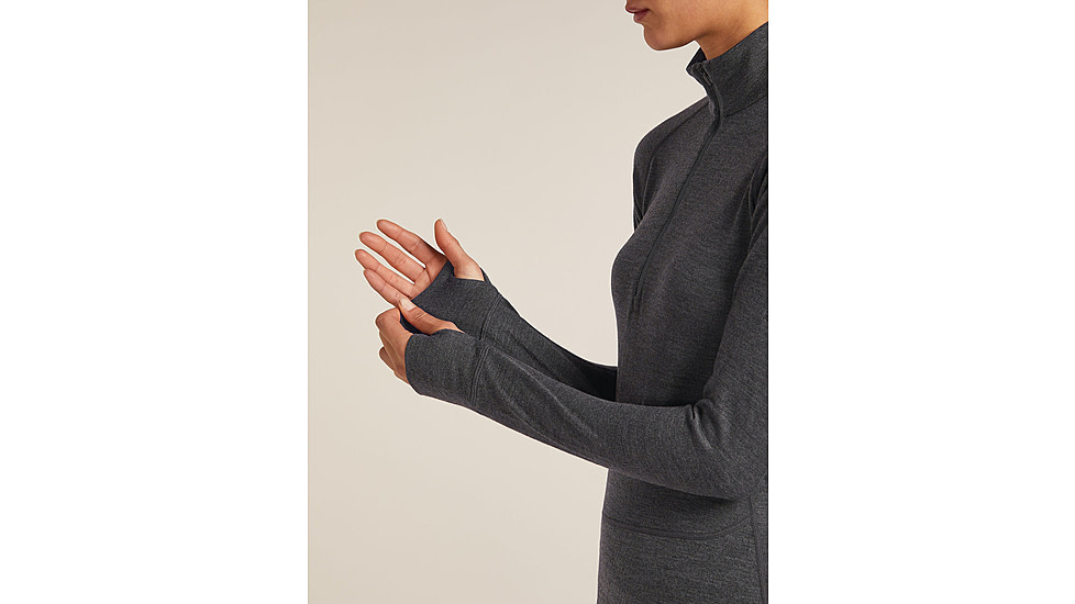 Icebreaker Merino 260 ZoneKnit Long Sleeve Half Zip Thermal Top - Womens, Jet HTHR, Large, IB0A57CM011L