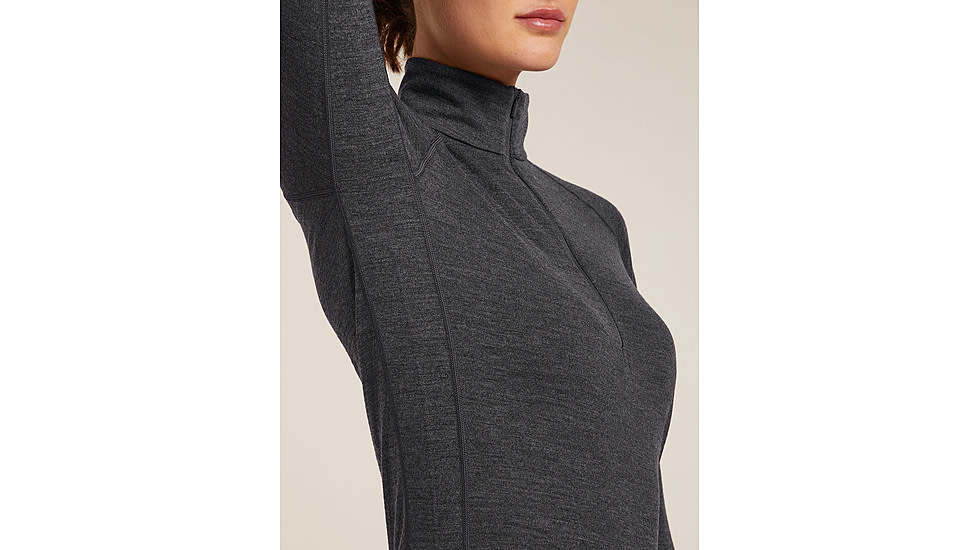 Icebreaker Merino 260 ZoneKnit Long Sleeve Half Zip Thermal Top - Womens, Jet HTHR, Large, IB0A57CM011L