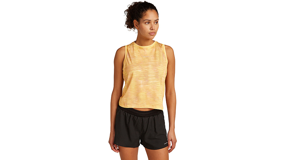 Icebreaker Merino Blend 125 Cool-Lite Speed Tank Fusion - Women's, Citrine/AOP, Medium, IB0A57820CYM