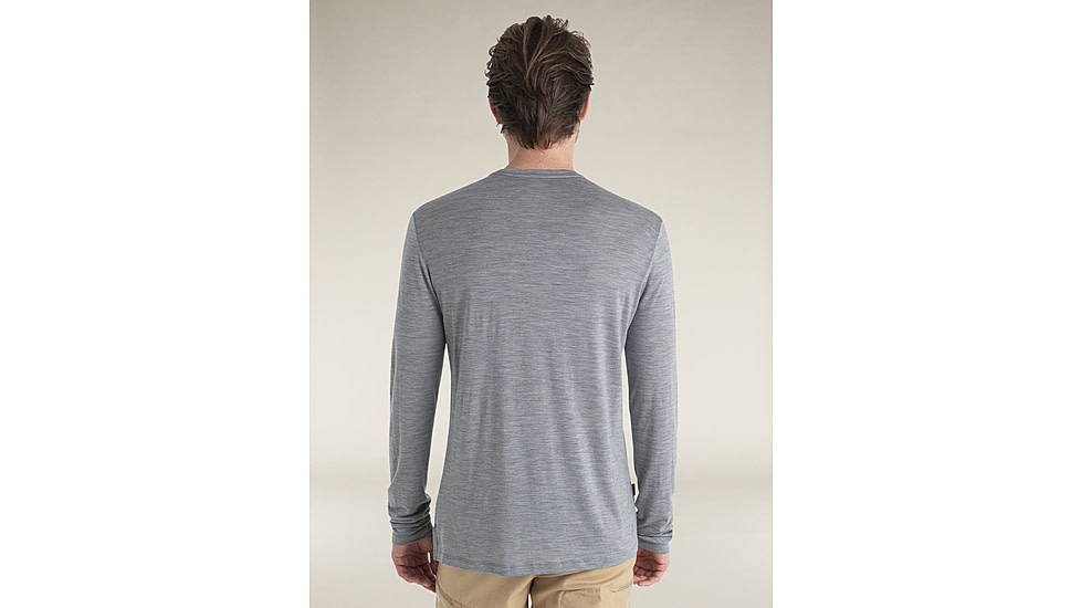 Icebreaker Merino Blend 125 Cool-Lite Sphere Long Sleeve Tee - Mens, Metro HTHR, Large, IB0A56ZL016L