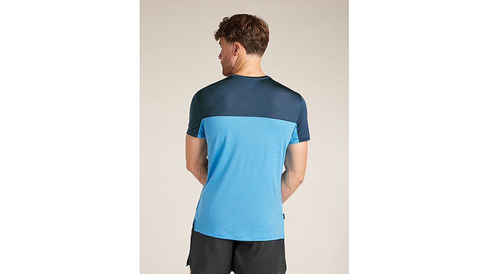 Icebreaker Merino Blend 125 Cool-Lite Sphere SS T-Shirt Colour Block - Mens, Arctic/Abyss/CB, Small, IB0A56X30GES