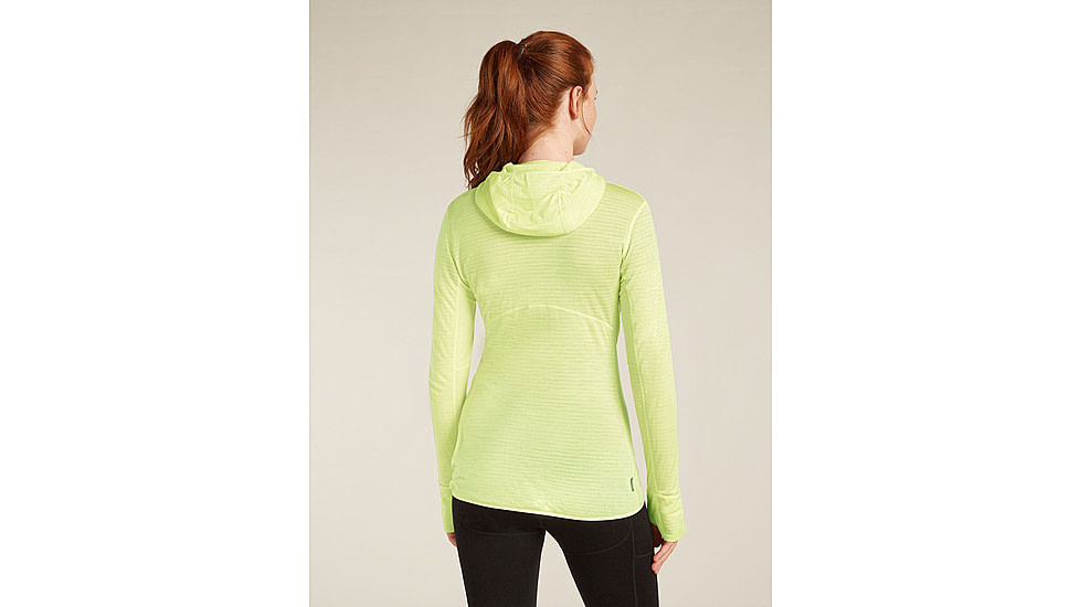Icebreaker Merino Blend 200 RealFleece Descender LS Zip Hoodie - Women's, Citrine, Large, IBBA56YN0ABL