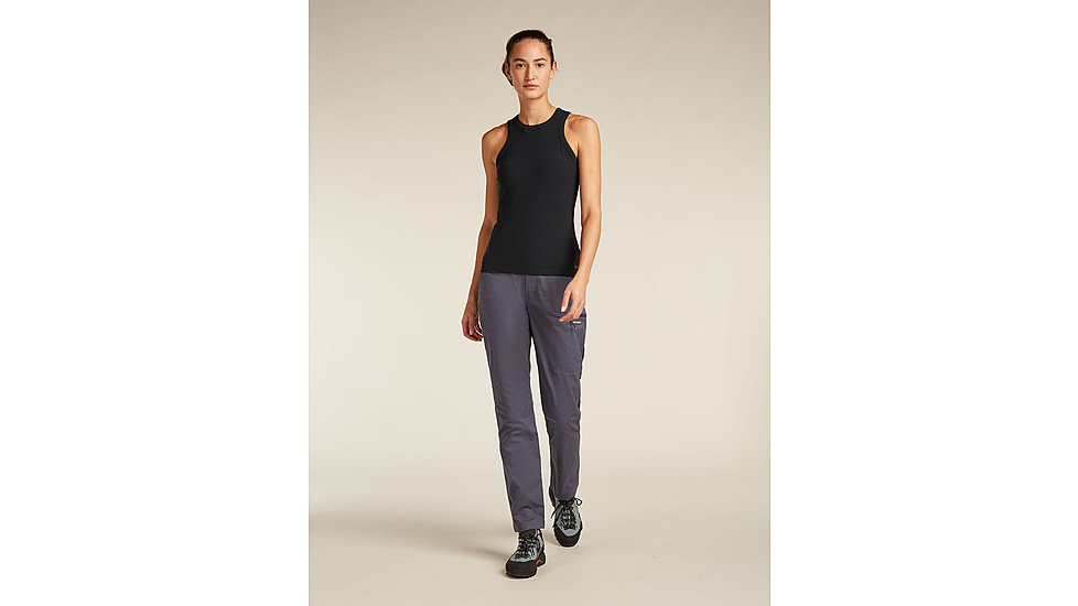 Icebreaker Merino Blend Rib Lotus Tank - Womens, Black, Extra Large, IB0A5779001XL