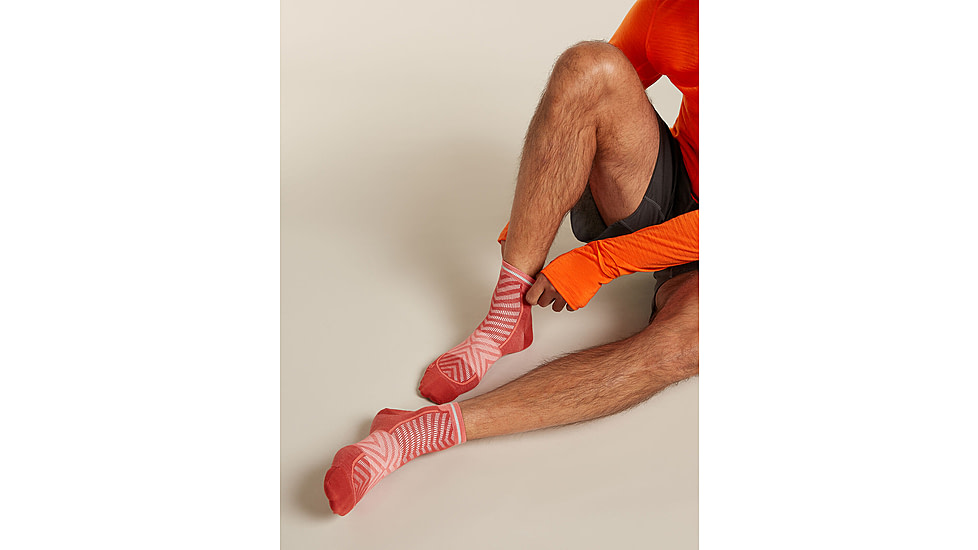 Icebreaker Merino Blend Run+ Ultralight Mini Socks - Mens, Jasper/Plume, Medium, IB0A56VI0FCM