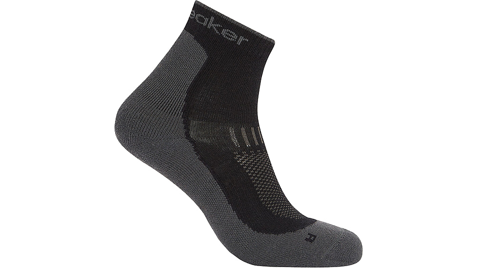 Icebreaker Merino Hike+ Light Mini Socks - Men's, Black/Obsidian, Medium, IB0A578N0FBM