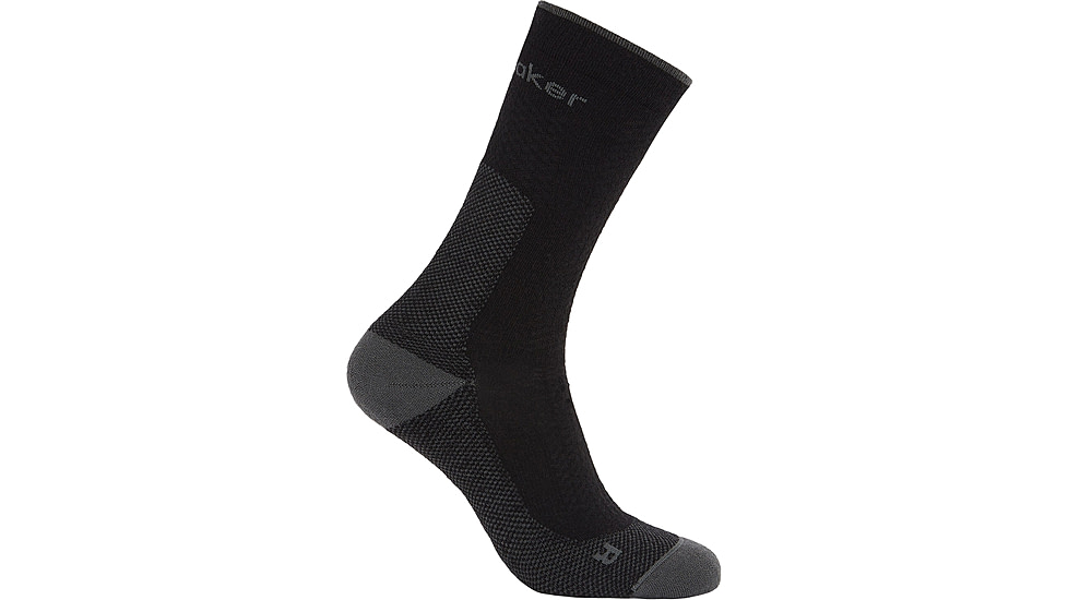 Icebreaker Merino Hike+ Ultralight Crew Socks - Mens, Black/Obsidian, Large, IB0A578Q0FBL