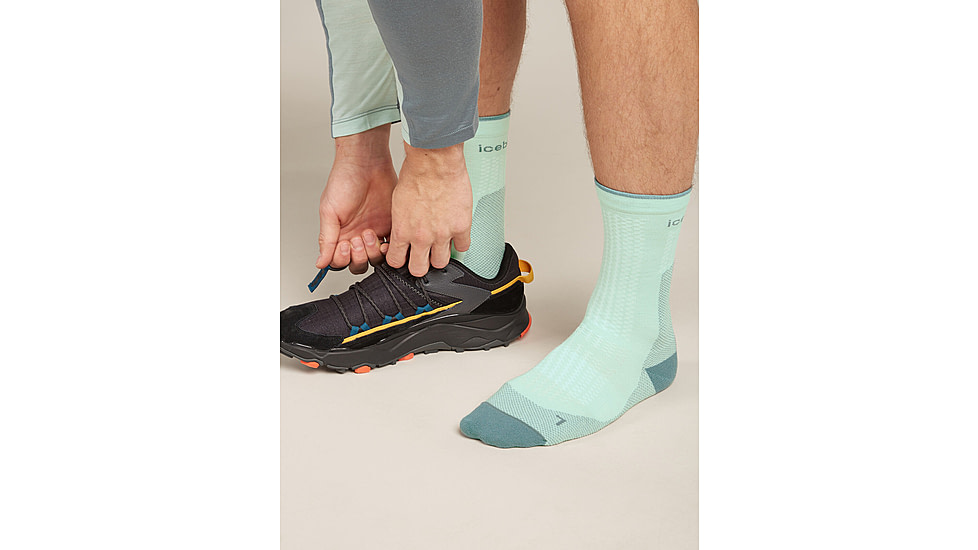 Icebreaker Merino Hike+ Ultralight Crew Socks - Men's, Mint/Blue Ash, Medium, IB0A578Q0FAM
