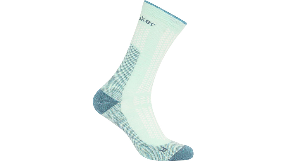 Icebreaker Merino Hike+ Ultralight Crew Socks - Mens, Mint/Blue Ash, Medium, IB0A578Q0FAM