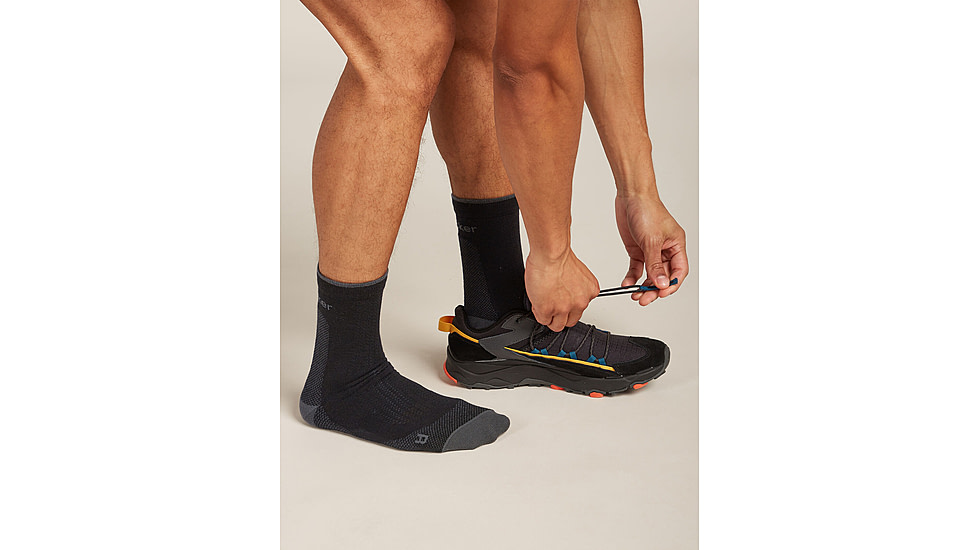 Icebreaker Merino Hike+ Ultralight Quarter Socks - Mens, Black/Obsidian, Large, IB0A578R0FBL