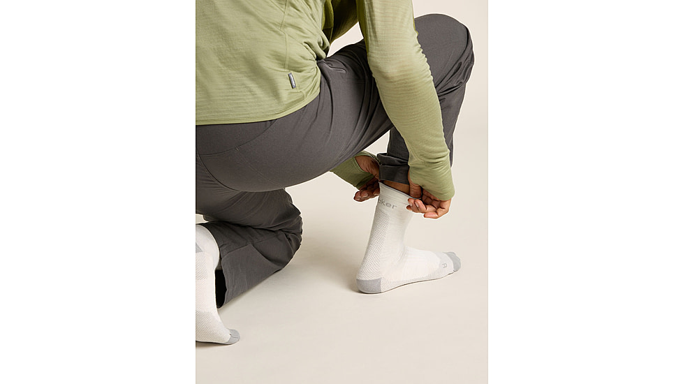 Icebreaker Merino Hike+ Ultralight Quarter Socks - Men's, Ecru Heather/Alloy, Large, IB0A578R0GLL