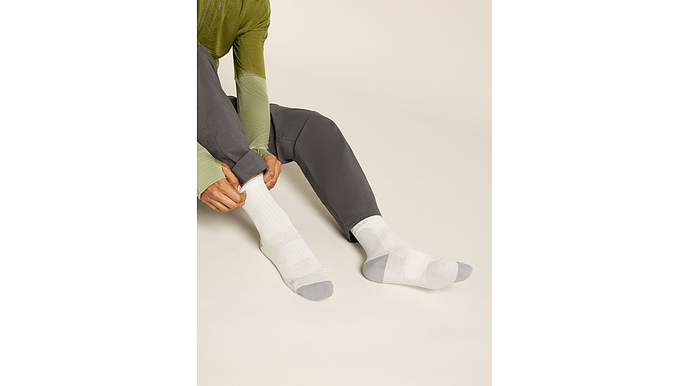 Icebreaker Merino Hike+ Ultralight Quarter Socks - Mens, Ecru Hthr/Alloy, Large, IB0A578R0GLL