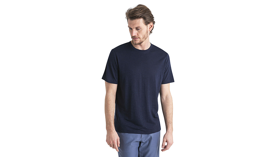 Icebreaker Merino Linen SS Tee - Mens, Midnight Navy, Extra Large, IB0A56OQ401XL