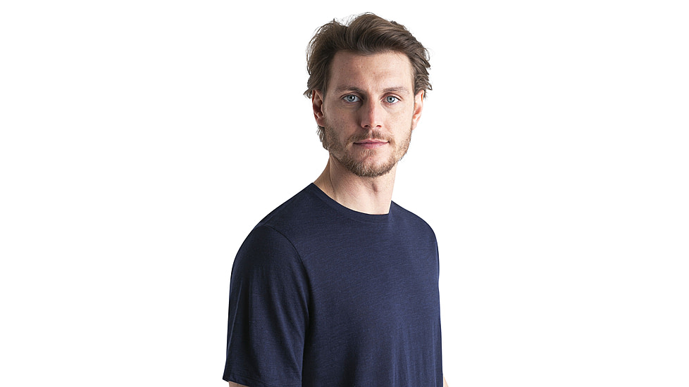 Icebreaker Merino Linen SS T-Shirt - Men's, Midnight Navy, Extra Large, IB0A56OQ401XL