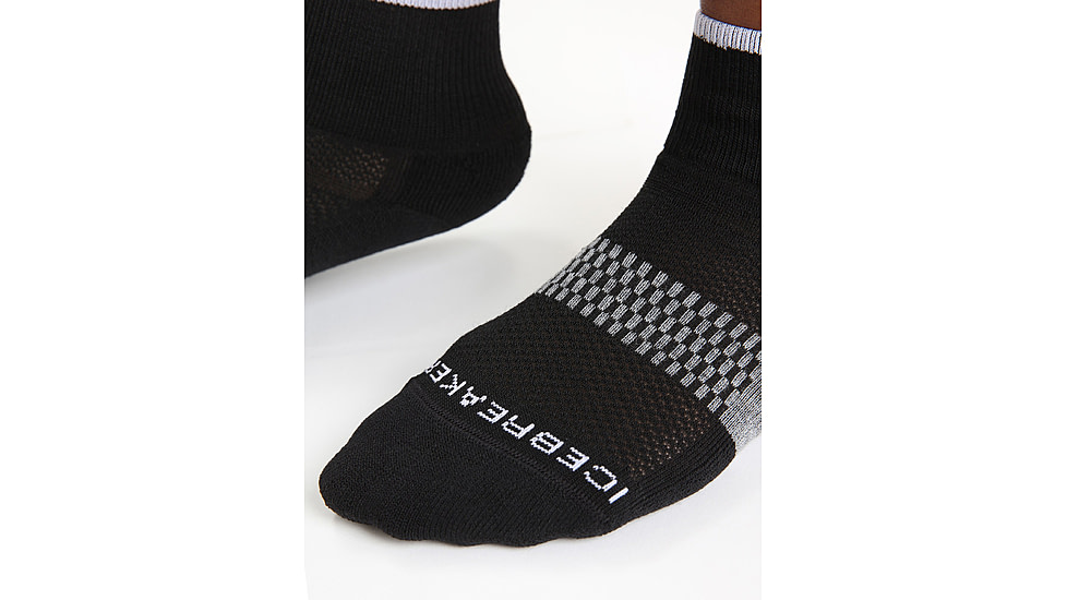 Icebreaker Multisport Light Mini Socks - Womens, Black/Snow/Metro Heather, Medium, IB105127377M