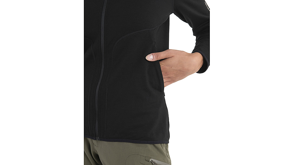 Icebreaker Women Merino 560 Realfleece Elemental LS Zip, Black, M, IBBA56SR001M