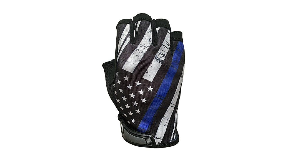 Blue Line Flag - Unlined - Half Finger Gloves