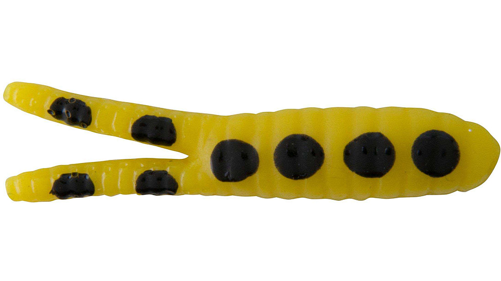 Johnson Nickel Blade Hard Bait, 1/16 oz, 1 1/8in / 3cm, Hook Size 1, Nickel Blade, Yellow/Black Spots, 1119422