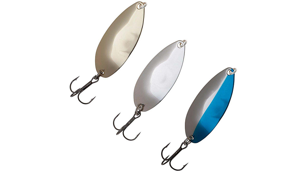 Johnson Shutter Spoon Hard Bait Kit, 1/4 oz, 1 1/2in / 4cm, Hook Size 6, 3 Hooks, Varies, 1372041