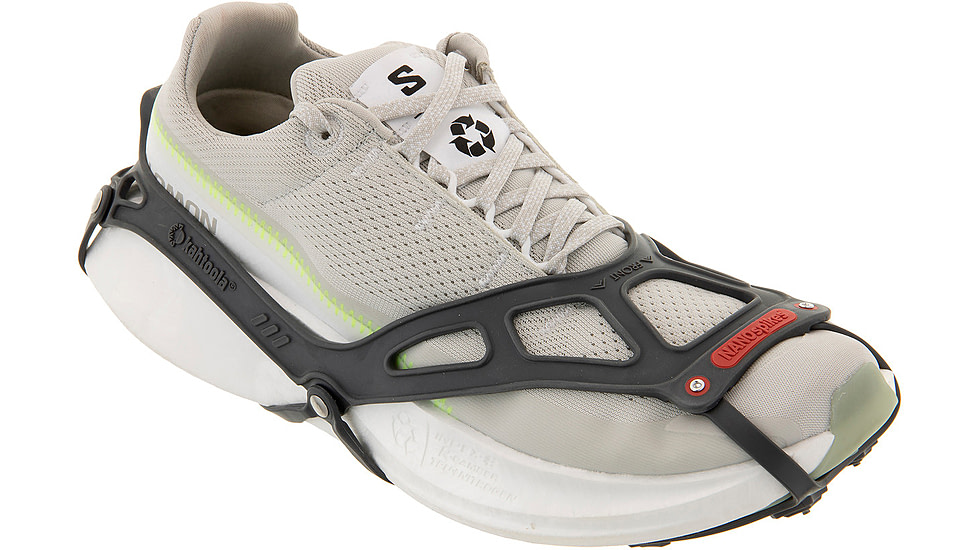 Kahtoola NANO Spikes V2 Footwear Traction System, Charcoal/Red, Medium, KT05108