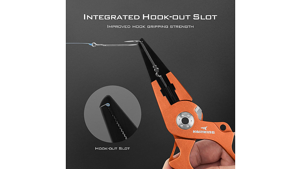 Kast King Gila Aluminum Straight Nose Plier, Burnt Orange, 7.5in, KKTATLSPLR8SALGIBTO