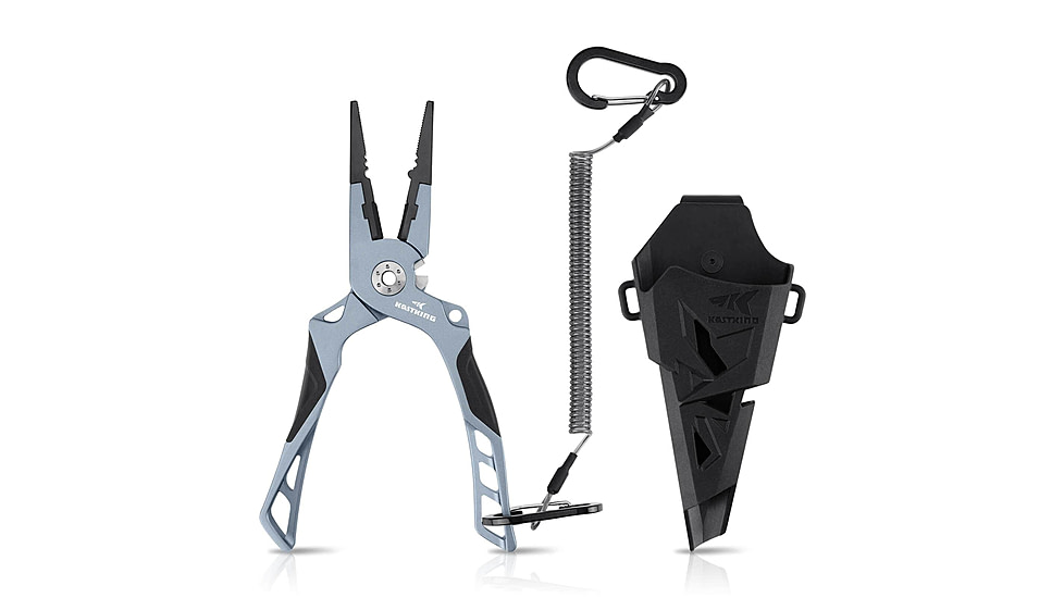 Kast King Gila Aluminum Straight Nose Plier, Charcoal, 7.5in, KKTATLSPLR8SALGICC