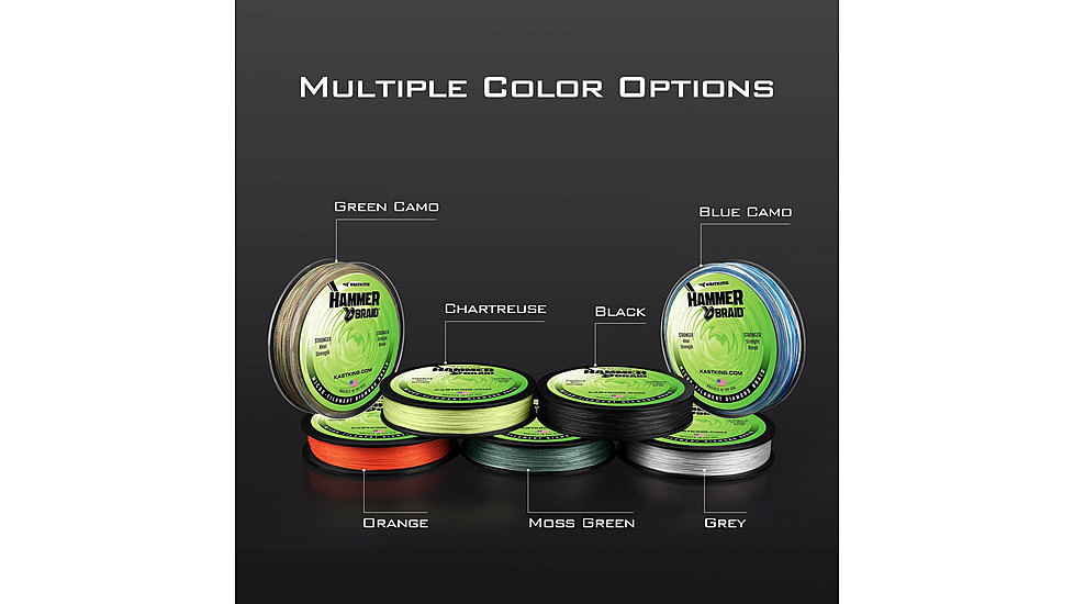 Kast King Hammer Braided Fishing Line, Black, 40 lb/150 yd, KKLIBRDHM150YBK40