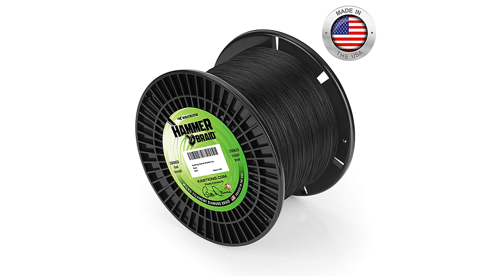 Kast King Hammer Braided Fishing Line, Black, 40 lb/150 yd, KKLIBRDHM150YBK40