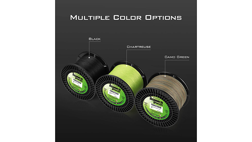 Kast King Hammer Braided Fishing Line, Black, 40 lb/150 yd, KKLIBRDHM150YBK40