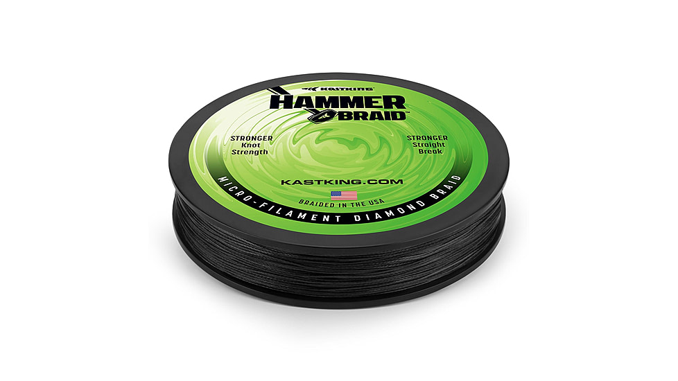 Kast King Hammer Braided Fishing Line, Black, 40 lb/150 yd, KKLIBRDHM150YBK40