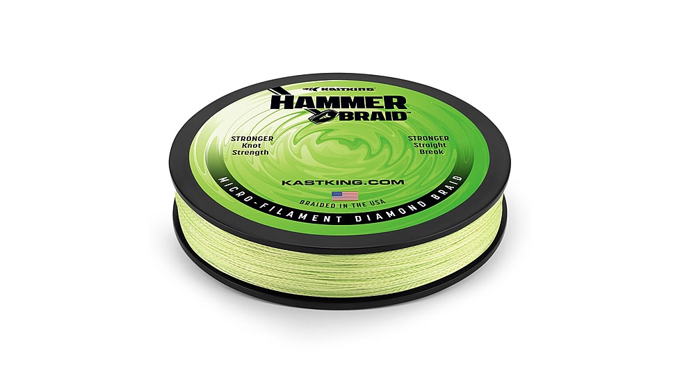 Kast King Hammer Braided Fishing Line, Chartreuse, 8 lb/150 yd, KKLIBRDHM150YCT8