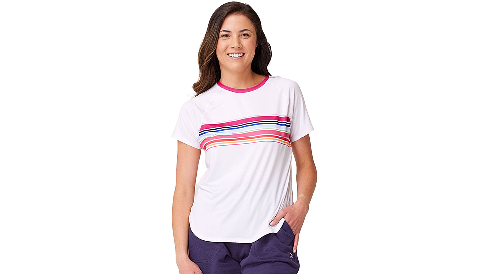 Krimson Klover Tori Short Sleeve Sunshirt - Womens, Multi Stripe, Large, S24601-942-L