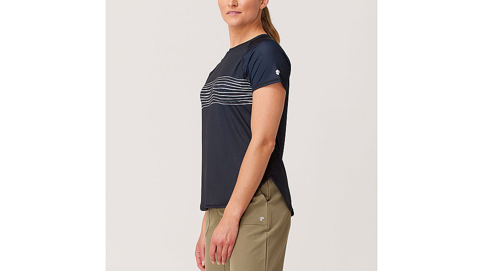 Krimson Klover Tori Short Sleeve Sunshirt - Womens, Stripe Wave, Small, S24601-944-S