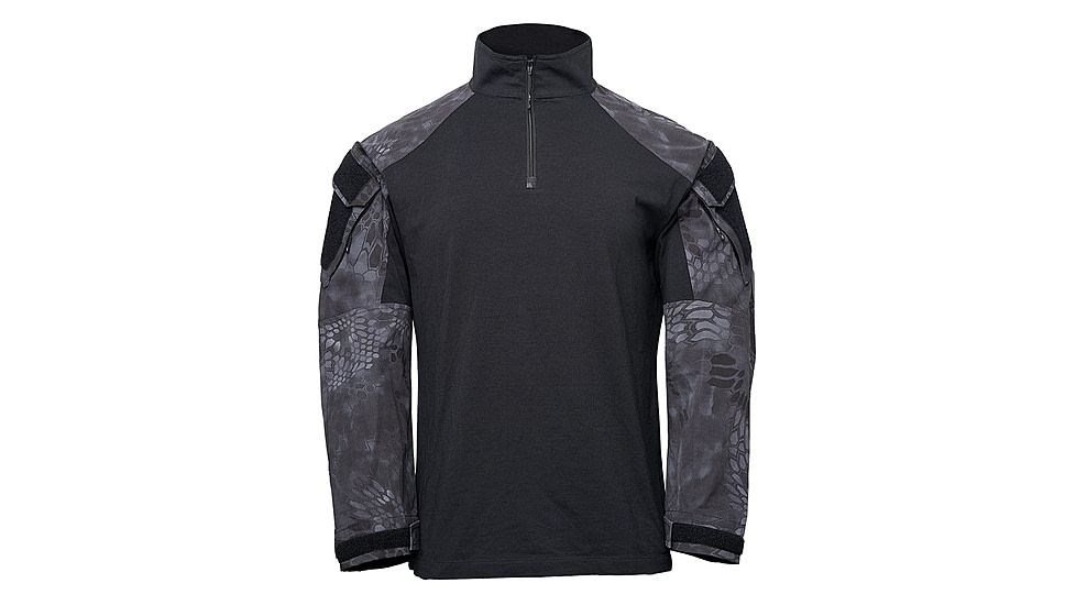 Kryptek Tactical Long Sleeve Zip - Mens, Black/Typhon, 2XL, 19TACZLSBKT7