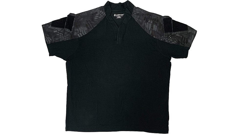 Kryptek Tactical Short Sleeve Rugby - Mens, Black/Typhon, Medium, 19TACRSSBKT4