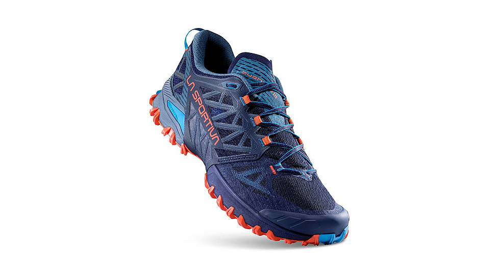 La Sportiva Bushido III Road Running Shoes - Mens, Deep Sea/Cherry Tomato, 44.5, 56S-643322-44.5