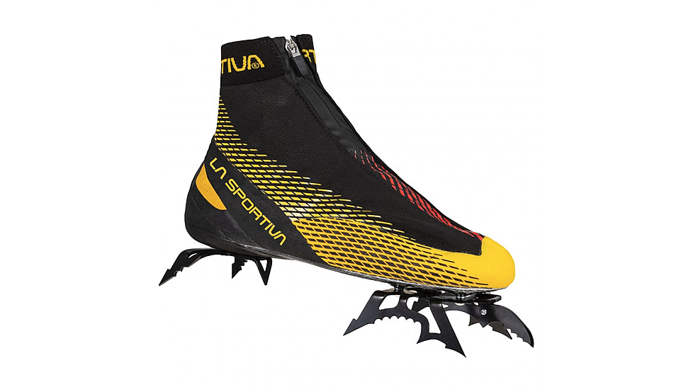 La Sportiva Mega Ice Evo Climbing Shoes - Mens, Black/Yellow, 43.5, ZFCS031-K00Y00-43.5